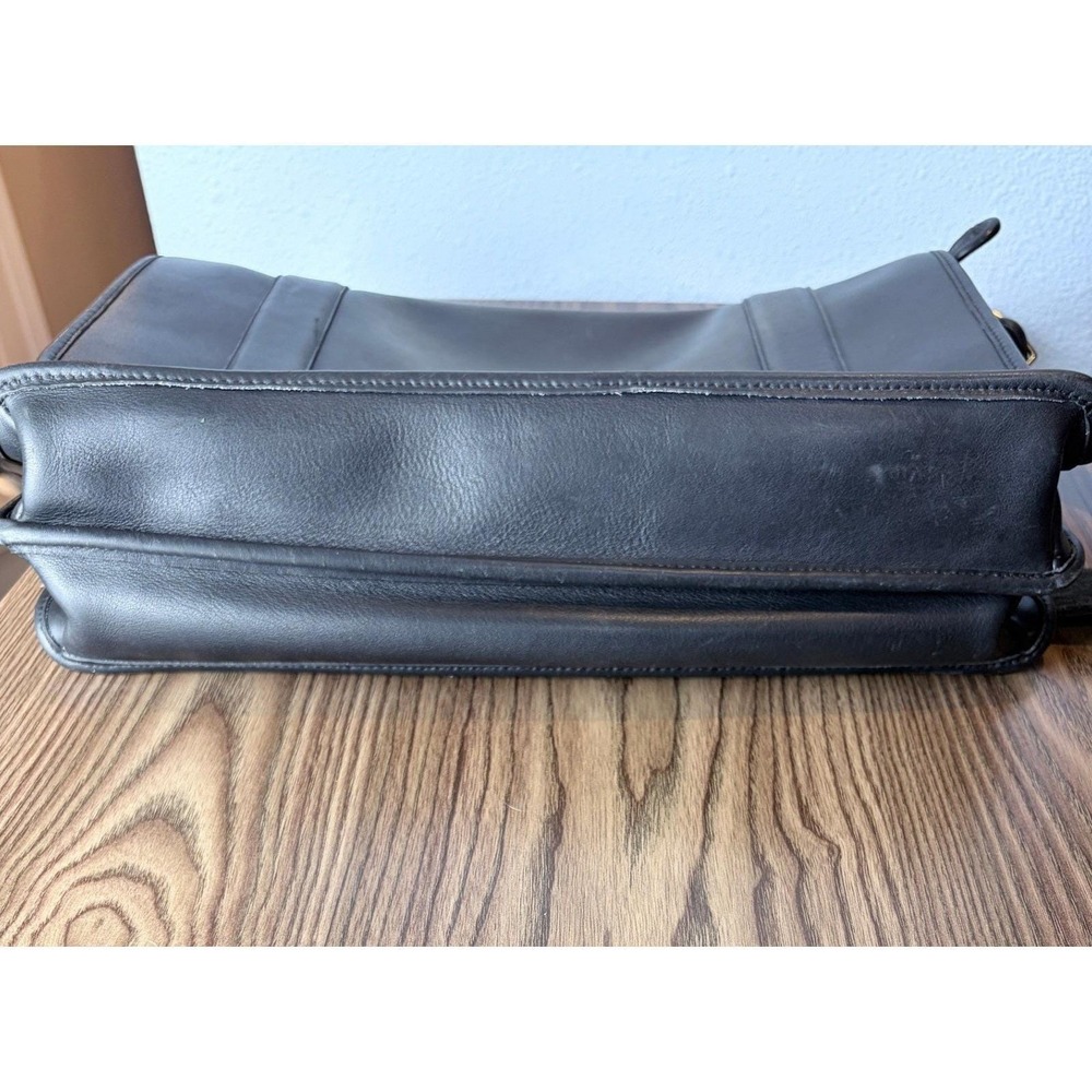 Coach Beekman Briefcase Vintage Black Leather Messenger Bag Made in USA 5231 - Picture 14 of 16